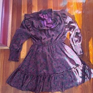 Sugarlips Purple Floral Long Sleeve Dress